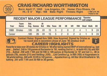 Craig Worthington  baseball card collectible - Main Image 2