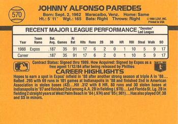 Johnny Paredes  baseball card collectible - Main Image 2