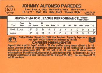 Johnny Paredes  baseball card collectible - Main Image 2