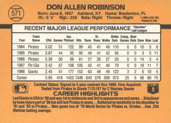Don Robinson  baseball card collectible - Main Image 2