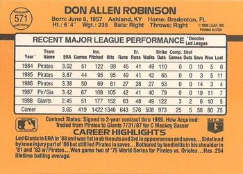 Don Robinson  baseball card collectible - Main Image 2