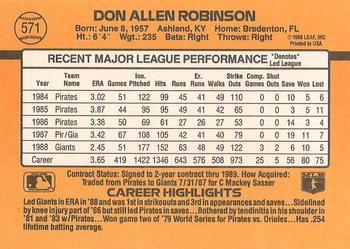 Don Robinson  baseball card collectible - Main Image 2