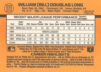 Bill Long  baseball card collectible - Main Image 2