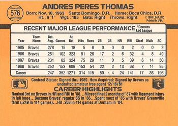 Andres Thomas  baseball card collectible - Main Image 2