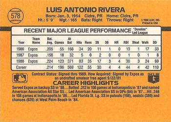 Luis Rivera  baseball card collectible - Main Image 2