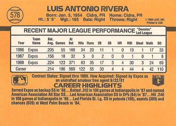 Luis Rivera  baseball card collectible - Main Image 2