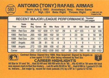 Tony Armas  baseball card collectible - Main Image 2