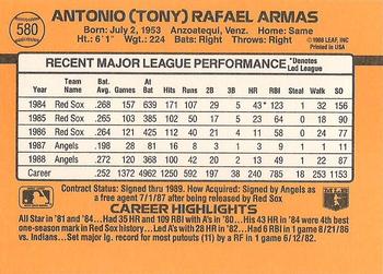 Tony Armas  baseball card collectible - Main Image 2