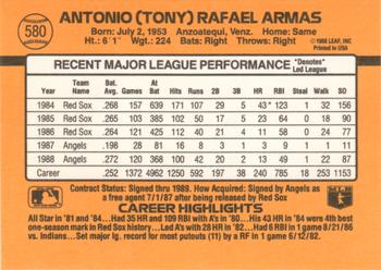 Tony Armas  baseball card collectible - Main Image 2
