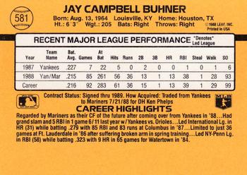 Jay Buhner  baseball card collectible - Main Image 2