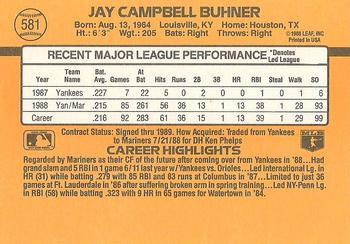 Jay Buhner  baseball card collectible - Main Image 2