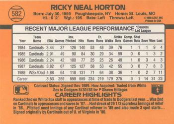 Ricky Horton  baseball card collectible - Main Image 2