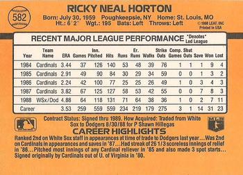 Ricky Horton  baseball card collectible - Main Image 2