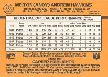 Andy Hawkins  baseball card collectible - Main Image 2