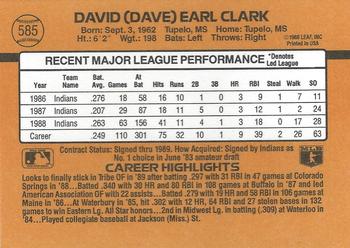 Dave Clark  baseball card collectible - Main Image 2