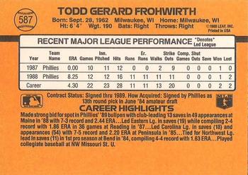 Todd Frohwirth  baseball card collectible - Main Image 2