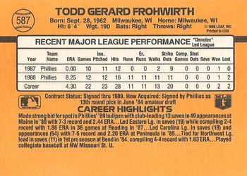 Todd Frohwirth  baseball card collectible - Main Image 2