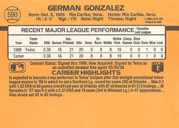 German Gonzalez  baseball card collectible - Main Image 2