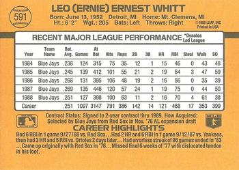Ernie Whitt  baseball card collectible - Main Image 2
