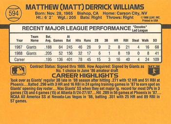 Matt Williams  baseball card collectible - Main Image 2