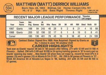 Matt Williams  baseball card collectible - Main Image 2