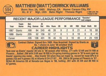 Matt Williams  baseball card collectible - Main Image 2