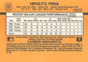 Hipolito Pena  baseball card collectible - Main Image 2
