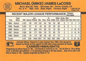 Mike LaCoss  baseball card collectible - Main Image 2