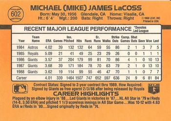 Mike LaCoss  baseball card collectible - Main Image 2