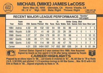 Mike LaCoss  baseball card collectible - Main Image 2