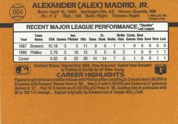 Alex Madrid  baseball card collectible - Main Image 2