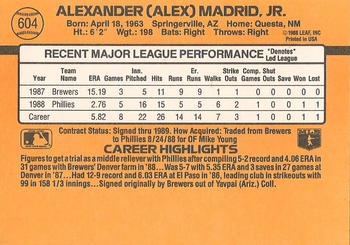 Alex Madrid  baseball card collectible - Main Image 2