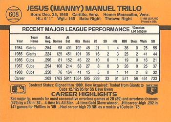Manny Trillo  baseball card collectible - Main Image 2