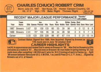 Chuck Crim  baseball card collectible - Main Image 2