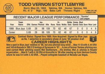 Todd Stottlemyre  baseball card collectible - Main Image 2