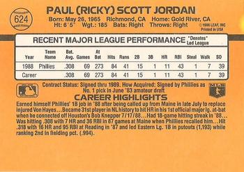 Ricky Jordan  baseball card collectible - Main Image 2