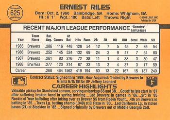 Ernest Riles  baseball card collectible - Main Image 2