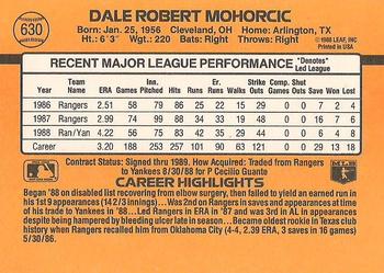 Dale Mohorcic  baseball card collectible - Main Image 2