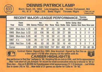 Dennis Lamp  baseball card collectible - Main Image 2