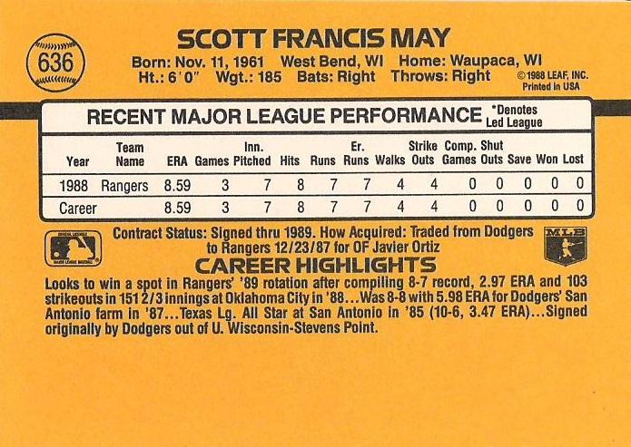 Scott May  baseball card collectible - Main Image 2