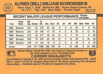 Bill Schroeder  baseball card collectible - Main Image 2