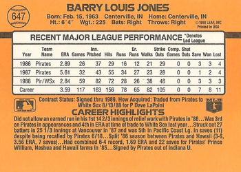 Barry Jones  baseball card collectible - Main Image 2