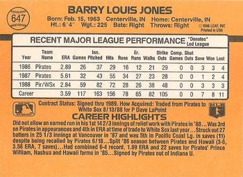 Barry Jones  baseball card collectible - Main Image 2