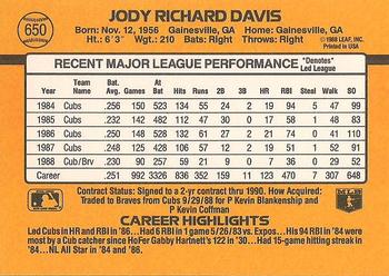 Jody Davis  baseball card collectible - Main Image 2