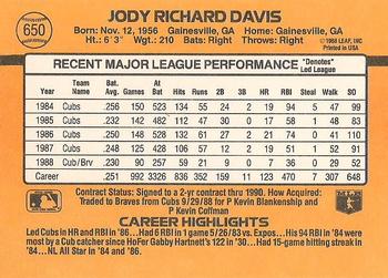 Jody Davis  baseball card collectible - Main Image 2