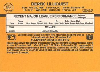 Derek Lilliquist  baseball card collectible - Main Image 2
