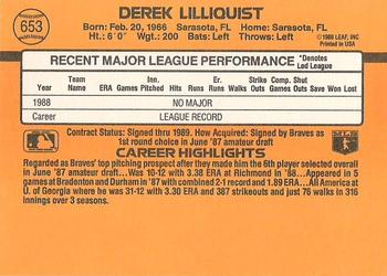 Derek Lilliquist  baseball card collectible - Main Image 2