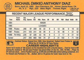 Mike Diaz  baseball card collectible - Main Image 2