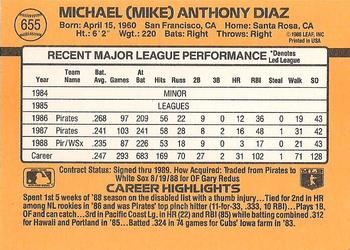 Mike Diaz  baseball card collectible - Main Image 2