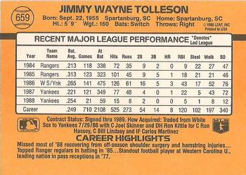 Wayne Tolleson  baseball card collectible - Main Image 2